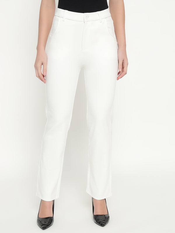 SMARTFLEX STRAIGHT FIT TROUSER - WHITE