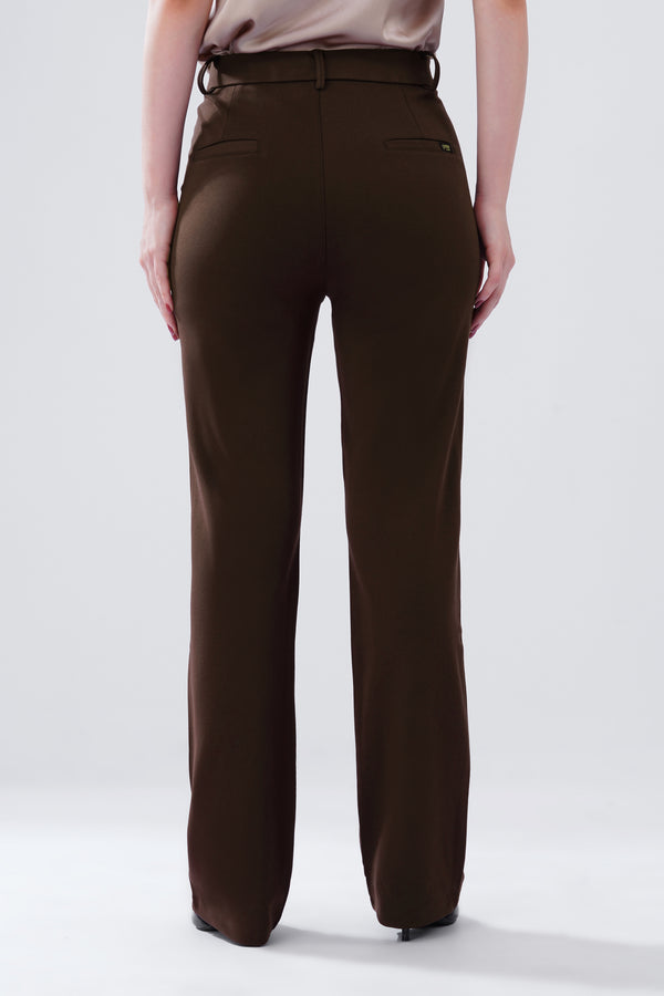 SMARTFLEX STRAIGHT FIT TROUSER - COFFEE