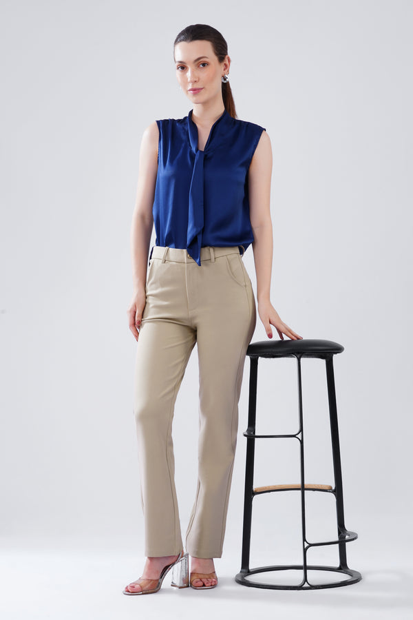 SMARTFLEX STRAIGHT FIT TROUSER - BEIGE