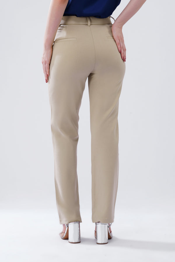 SMARTFLEX STRAIGHT FIT TROUSER - BEIGE