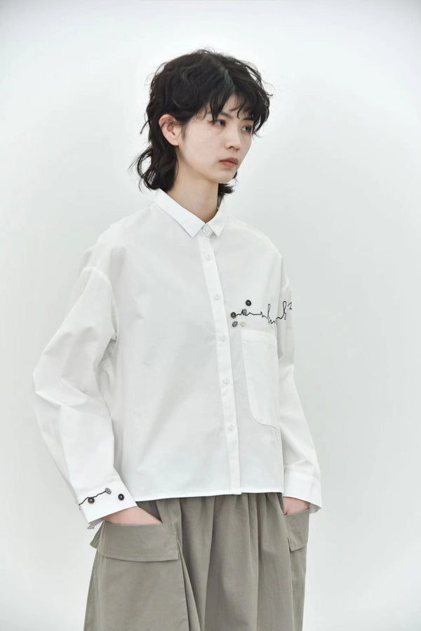 Cropped Length Cotton Shirt
