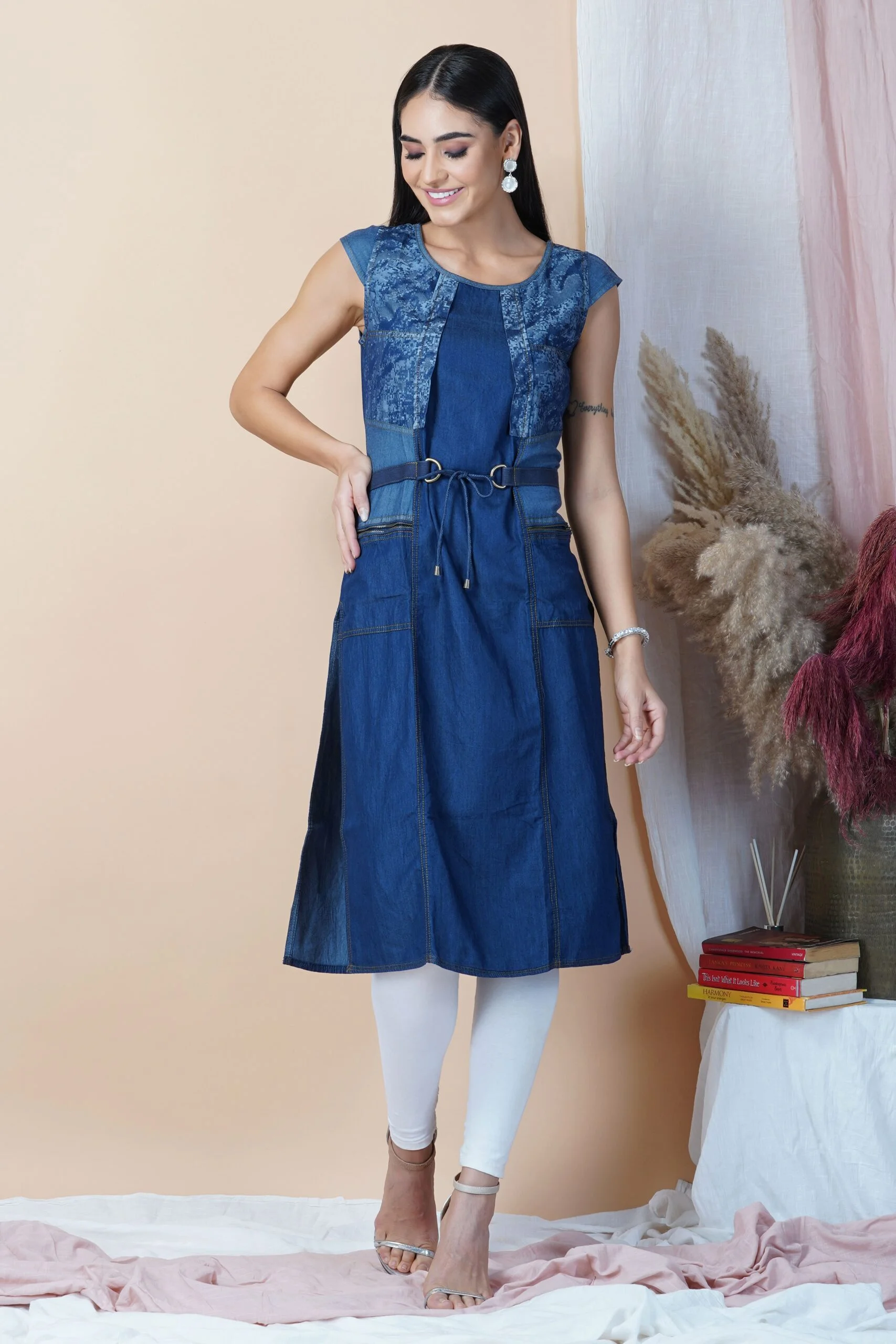 AMERICAN LOOK STYLISH DENIM KURTA - Blue