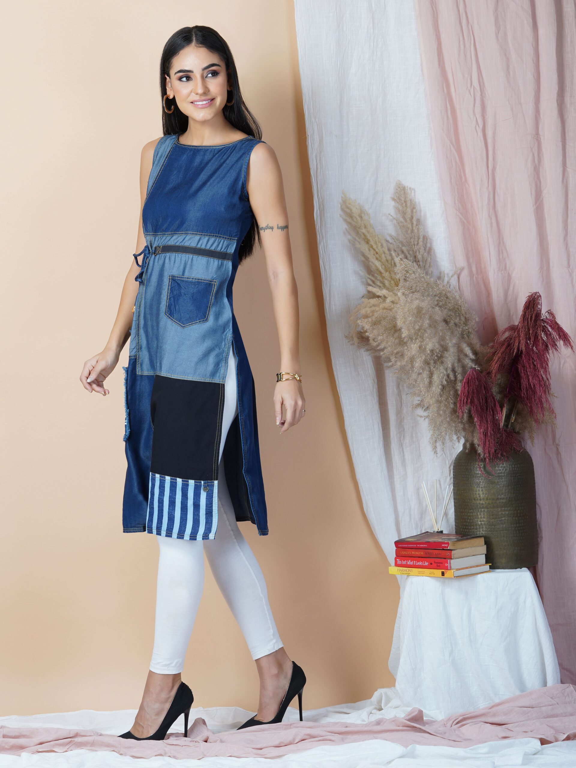 AMERICAN LOOK STYLISH DENIM KURTA - Blue