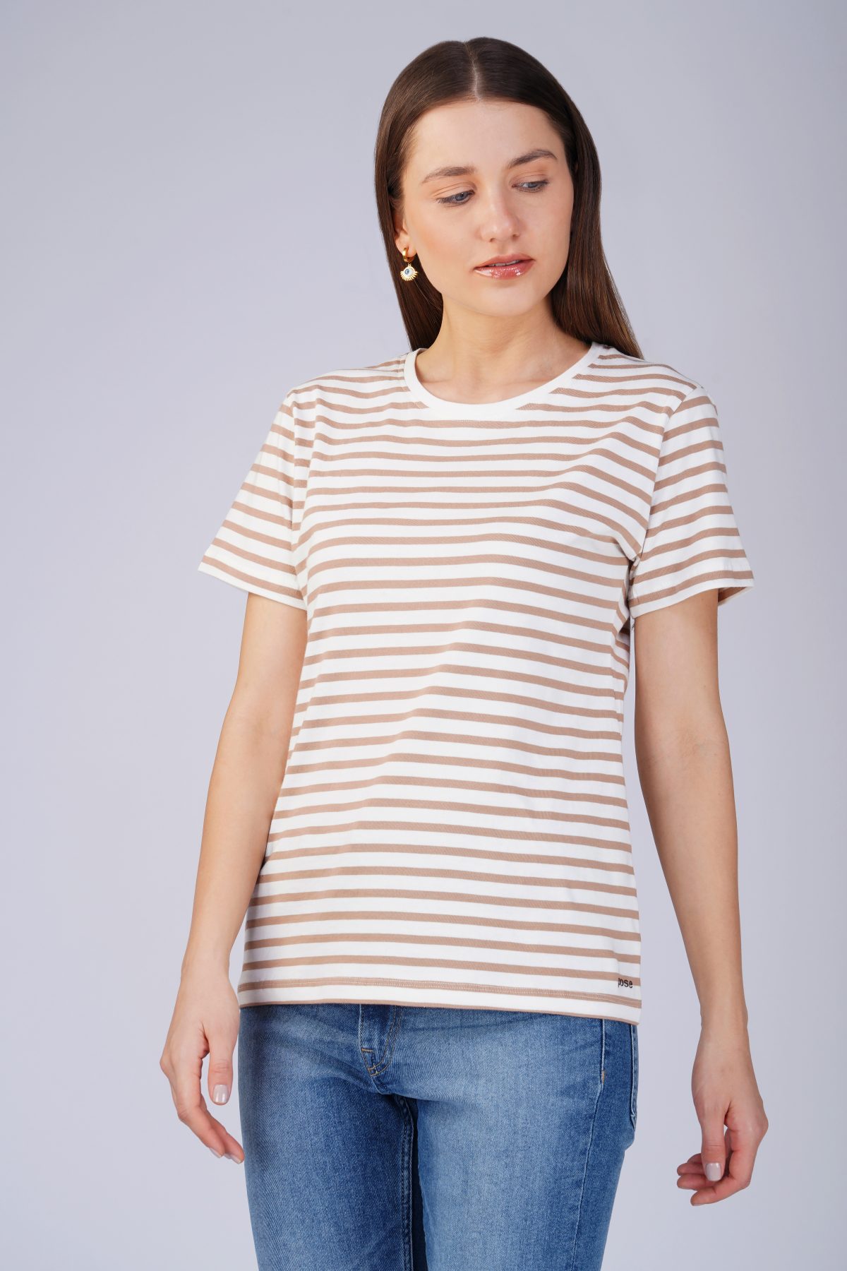 WOMEN STRIPED COTTON T-SHIRT